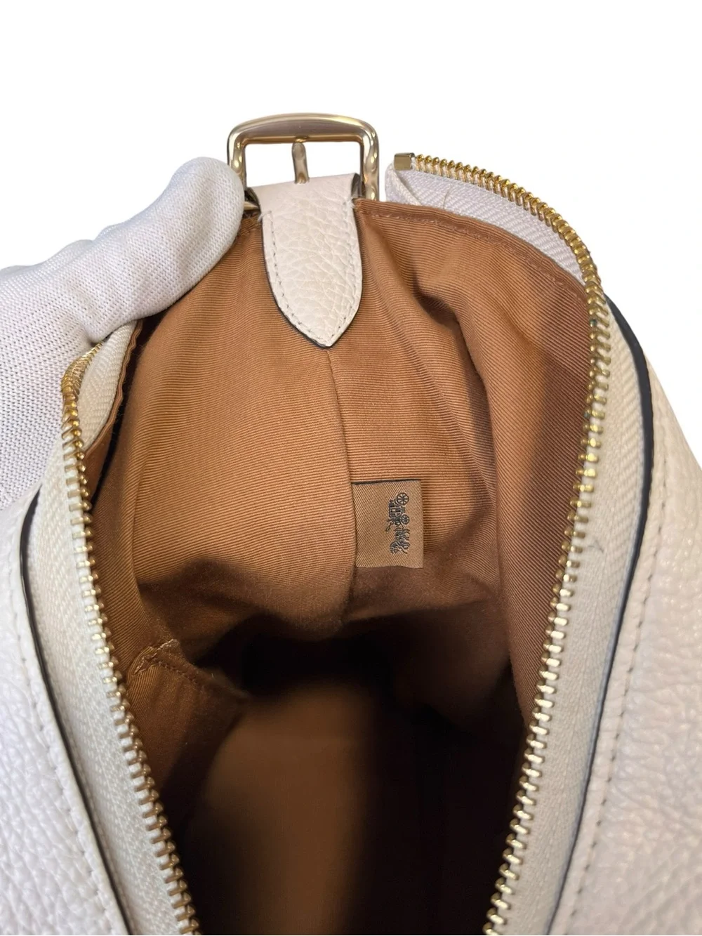 Coach Val Duffle C2818 Chalk Leather Bag Crossbody Wallet 2 Piece Set